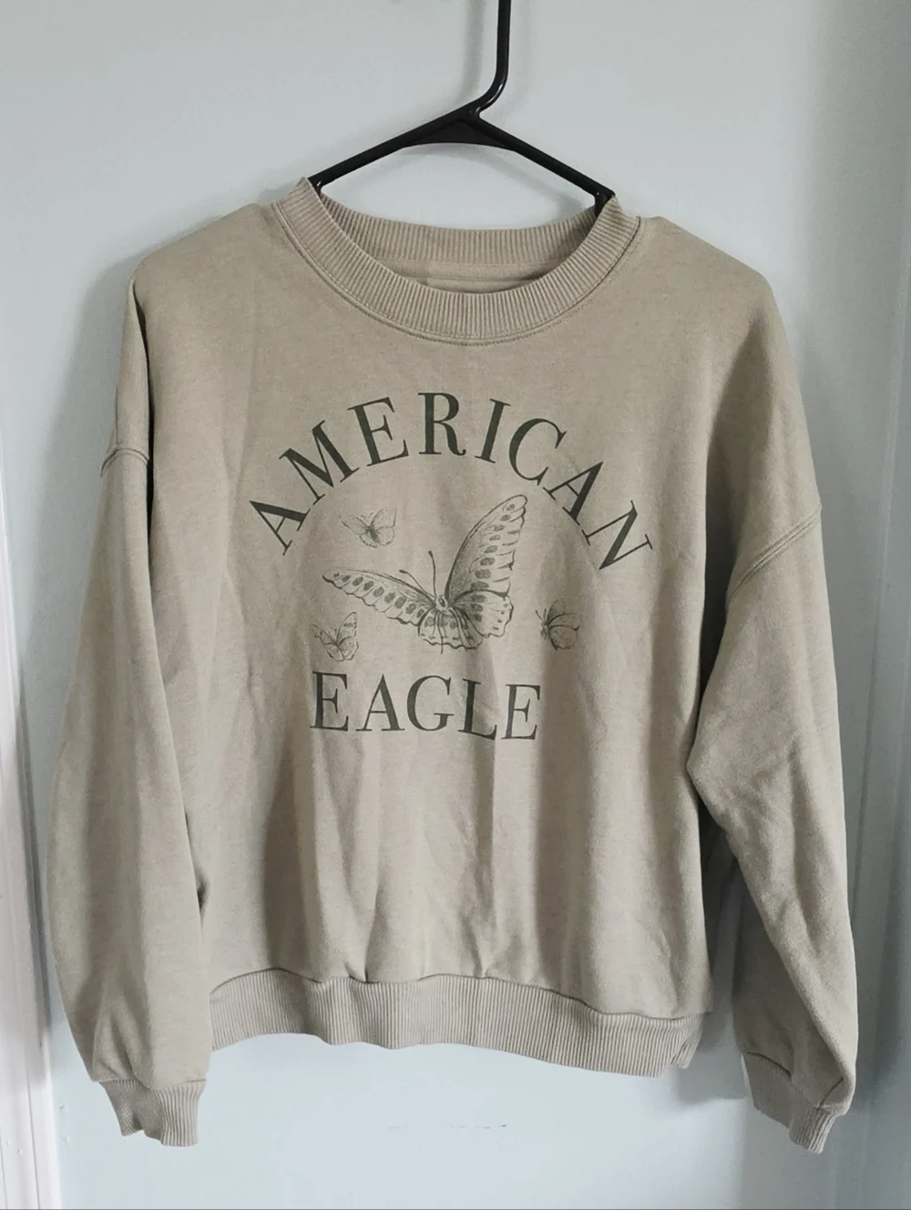 American Eagle Outfitters Olive Graphic Crewneck Sweatshirt